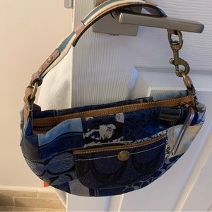Patch denim Coach bag